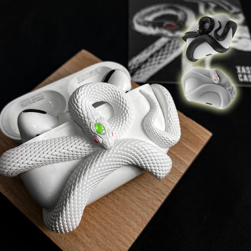 Premium Halloween-Themed Silicone Wireless Earphone Case - Creative Snake Design Protective Cover