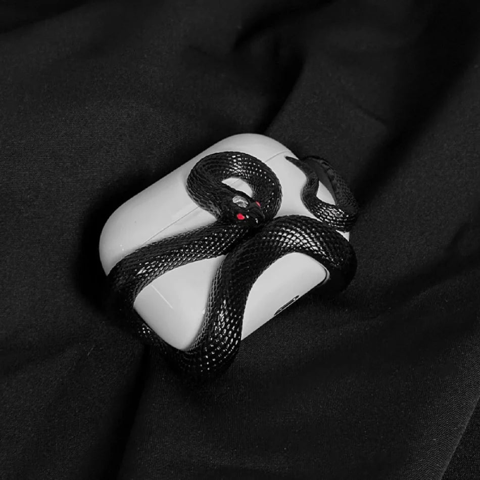 Premium Halloween-Themed Silicone Wireless Earphone Case - Creative Snake Design Protective Cover
