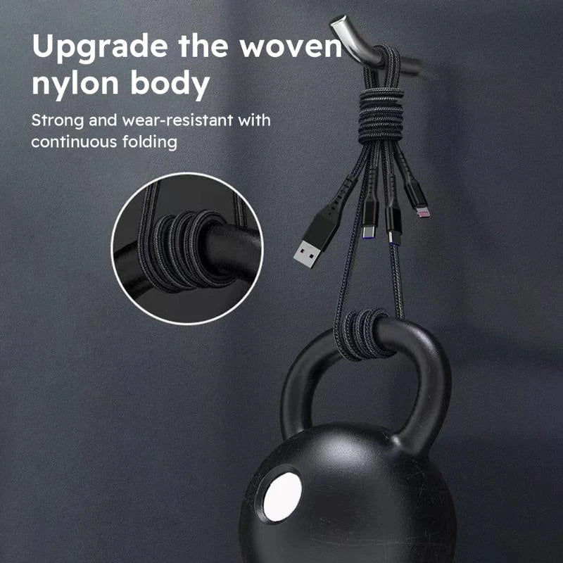 2-Pack 1.2M MFi Certified Super Fast Charging USB Cable - 3-in-1 with Type-C, Micro USB, and IP Port - Ideal for All Your Devices