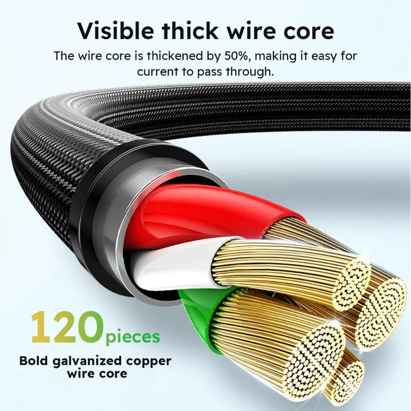2-Pack 1.2M MFi Certified Super Fast Charging USB Cable - 3-in-1 with Type-C, Micro USB, and IP Port - Ideal for All Your Devices