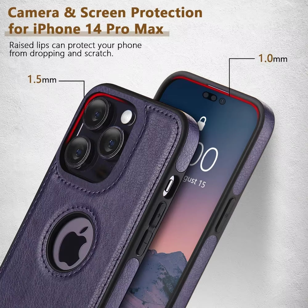 Ultra Thin Slim Business Leather Cover for Iphone 17 Air 16E 16 15 14 12 Pro Max 13 Mini Shockproof Phone Case