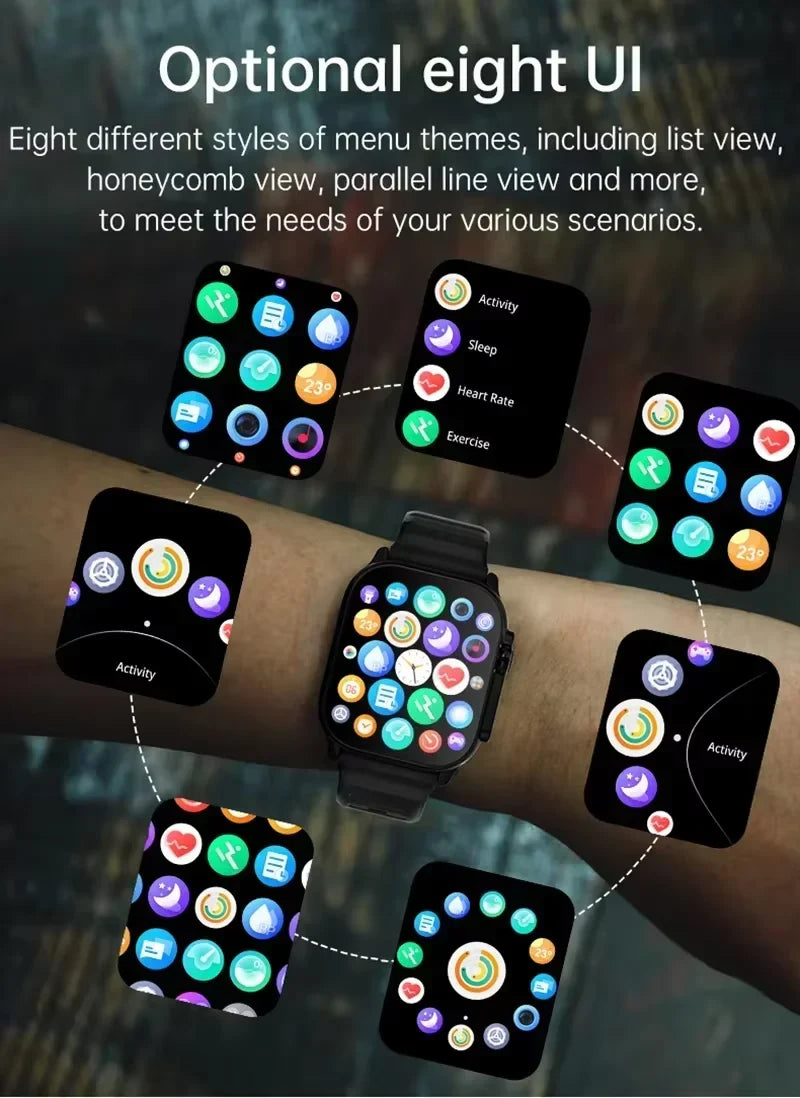 T900 Ultra Smartwatch - Bluetooth Calling, Message Notifications, Heart Rate Monitor, Sports Watch Compatible with Android and iOS for Men and Women