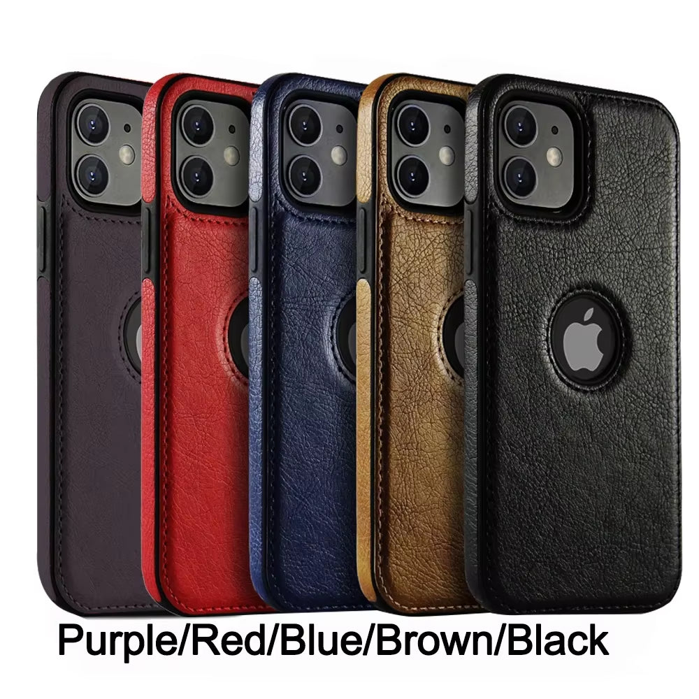 Ultra Thin Slim Business Leather Cover for Iphone 17 Air 16E 16 15 14 12 Pro Max 13 Mini Shockproof Phone Case