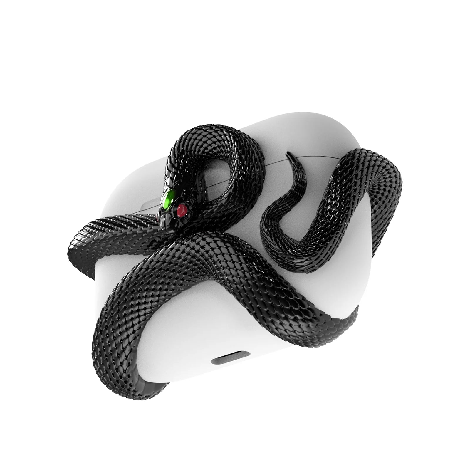 Premium Halloween-Themed Silicone Wireless Earphone Case - Creative Snake Design Protective Cover