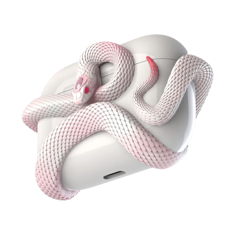 Premium Halloween-Themed Silicone Wireless Earphone Case - Creative Snake Design Protective Cover